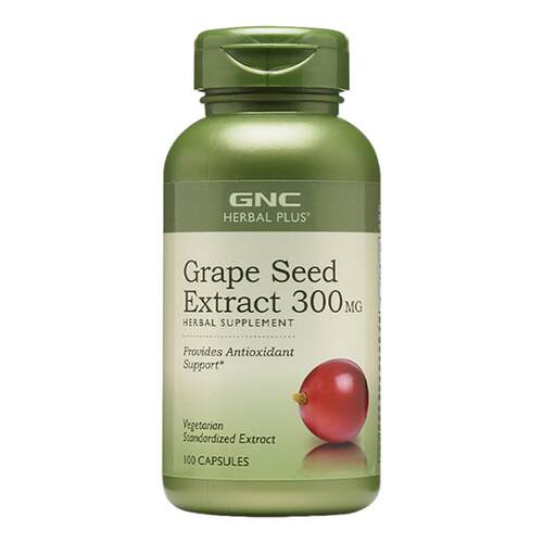 GNC健安喜葡萄籽精华皮肤暗黄熬夜水肿肌肤300mg女 100粒