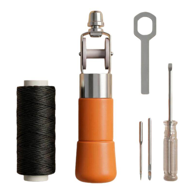 利众创一体木柄手缝机 手缝器DIY皮革皮具 修鞋补鞋 缝线锥针千枚