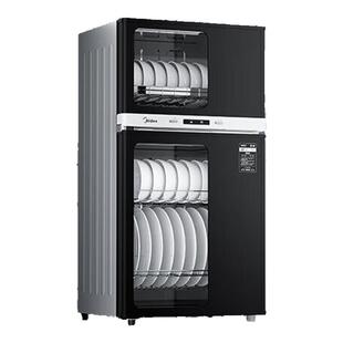 美的100R05消毒柜94升二星级消毒家用上下双门厨房餐具碗筷柜