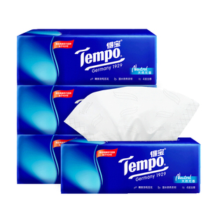 Tempo 得宝纸巾4层90抽4包抽纸卫生纸餐巾纸抽厚实家用擦手实惠装