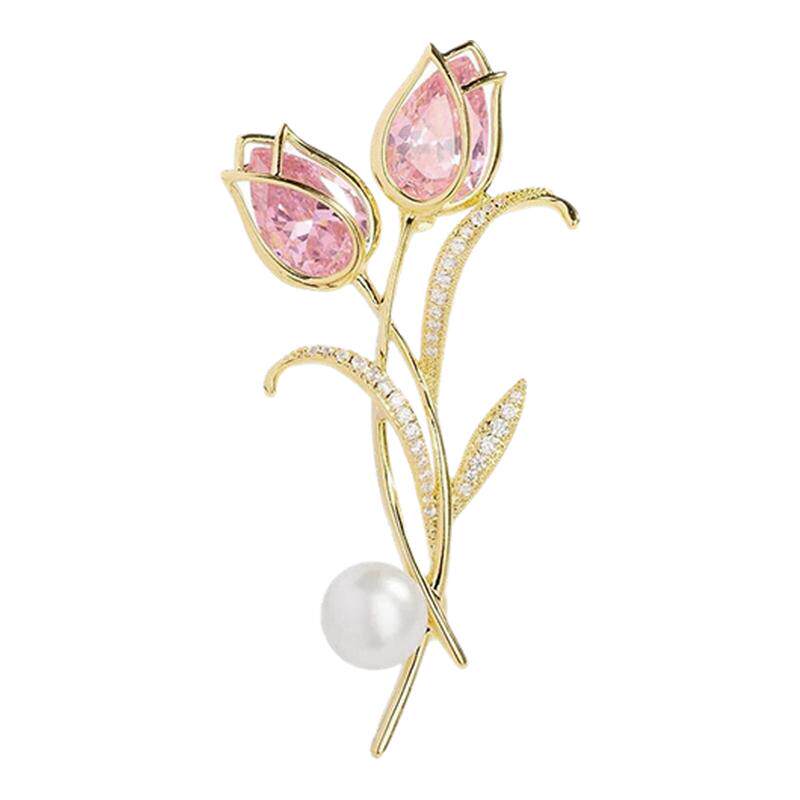 郁金香胸针高级感轻奢胸花女款配饰高档气质大气别针衣服点缀饰品