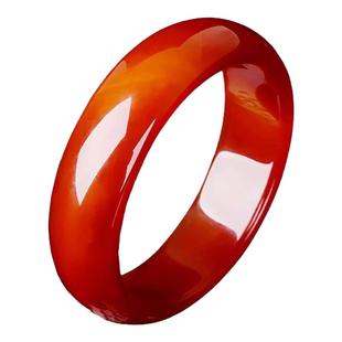 天然正品 红色带证书送妈妈女友闺蜜 玉手镯红玛瑙玉镯子玉髓女款