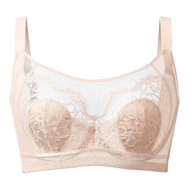 古今内衣女透气文胸大胸显小聚拢软钢圈亲肤不闷汗内衣蕾丝兔耳杯