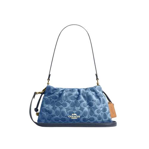 COACH/蔻驰官方 奥莱款Faye女单肩斜挎手提包单宁云朵腋下包CDE45