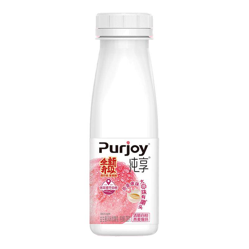 成毅代言】纯享酸奶8瓶白桃+苹果味燕麦爆珠益生菌发酵乳
