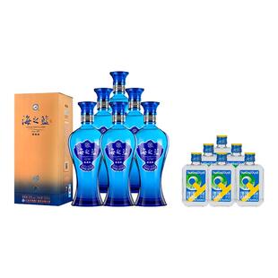 【组合】洋河海之蓝42度520ml*6瓶整箱+欧耶小酒42度130ml*6瓶