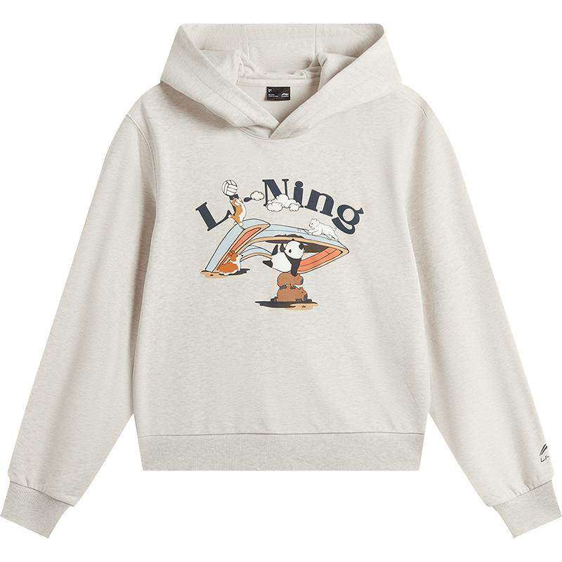 李宁萌宠卫衣女士冬季官方新款女装长袖连帽衫宽松上衣针织运动服