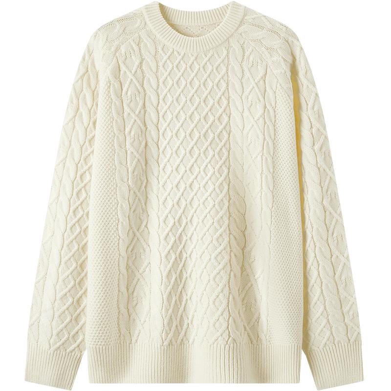 森马可机洗针织衫情侣绞花毛衫男