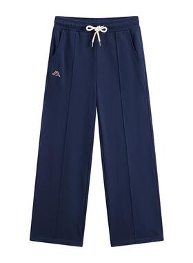 Kappa卡帕女裤2025秋季新款休闲百搭直筒纯棉针织长裤K0F62AK22