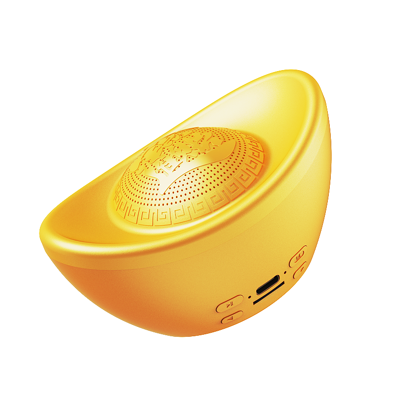 金元宝收款码收钱语音播报器摆件插卡音响低音炮大音量蓝牙小音箱