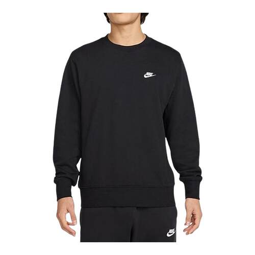 nike耐克卫衣男秋新款针织毛圈刺绣小标黑色圆领套头衫FN3889-010