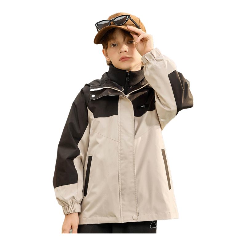 贝贝怡童装儿童加绒冲锋外套三合一男女童秋冬款上衣新款大童冬装