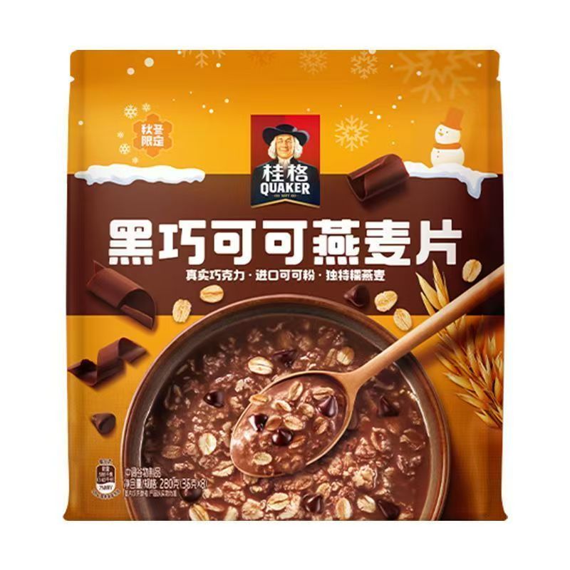 桂格黑巧可可燕麦片280g速溶冲饮麦片健康营养早餐代餐