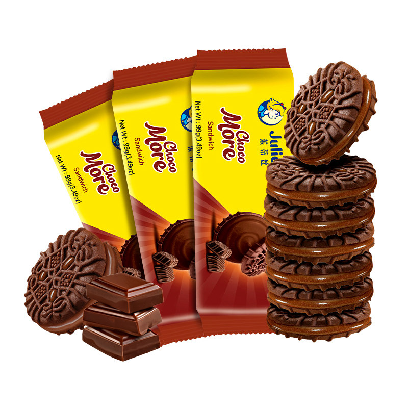 马来西亚进口茱蒂丝巧克力夹心饼干纯可可脂零食休闲解馋能量饼干