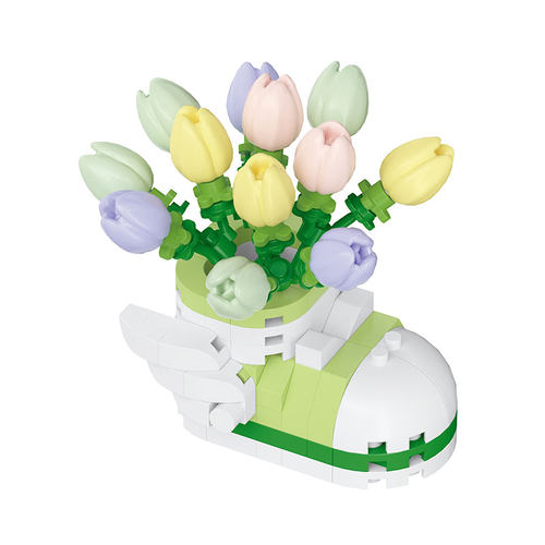潮乐创永生花摆件拼装积木