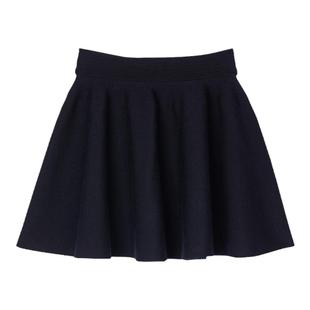 深蓝色高腰A字蓬蓬裙半身裙短裙 简约优雅时尚 SANDRO秋冬女装 法式