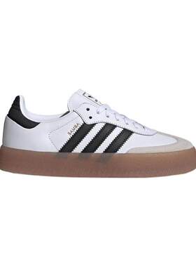 adidas阿迪达斯复古T头鞋三叶草SAMBAE白色厚底德训女板鞋JI1349