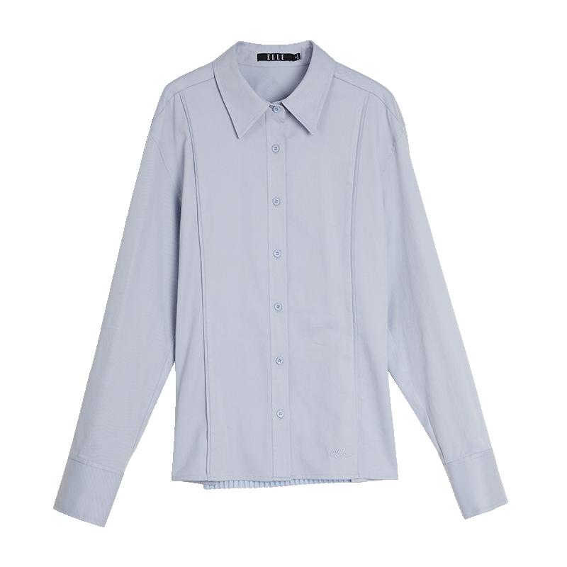 ELLE白色高级感优雅磨毛衬衫