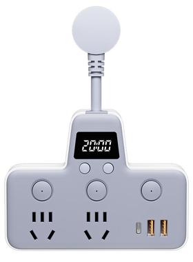 【官方正品】纯铜插座转换器USB快充20W多功能插排插线板夜灯时钟