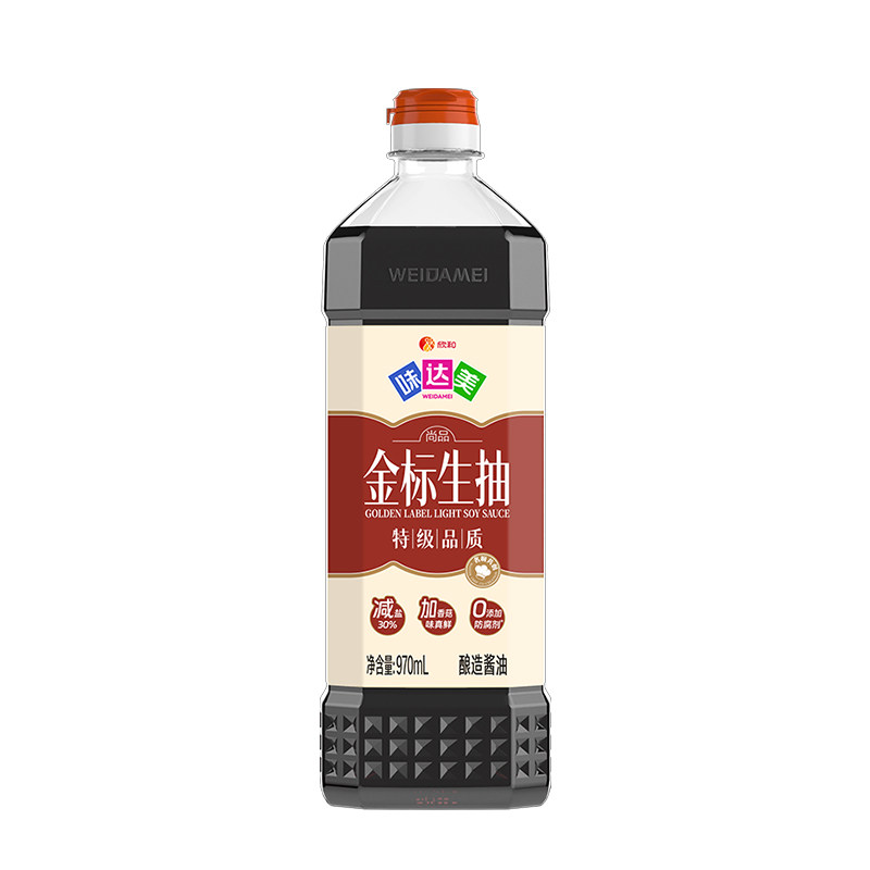 味达美尚品金标生抽酱油970mL浓郁酱香家用烹饪炒菜酱汁调味品,粮油调味/速食/干货/烘焙,酱油,淘宝优惠券,粉丝福利购,淘宝优惠卷