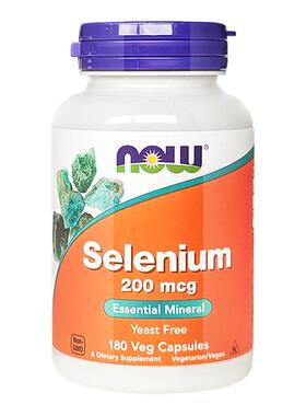 美国NOW有机硒胶囊硒片L代蛋氨酸硒元素补硒成人200mcg180粒诺奥
