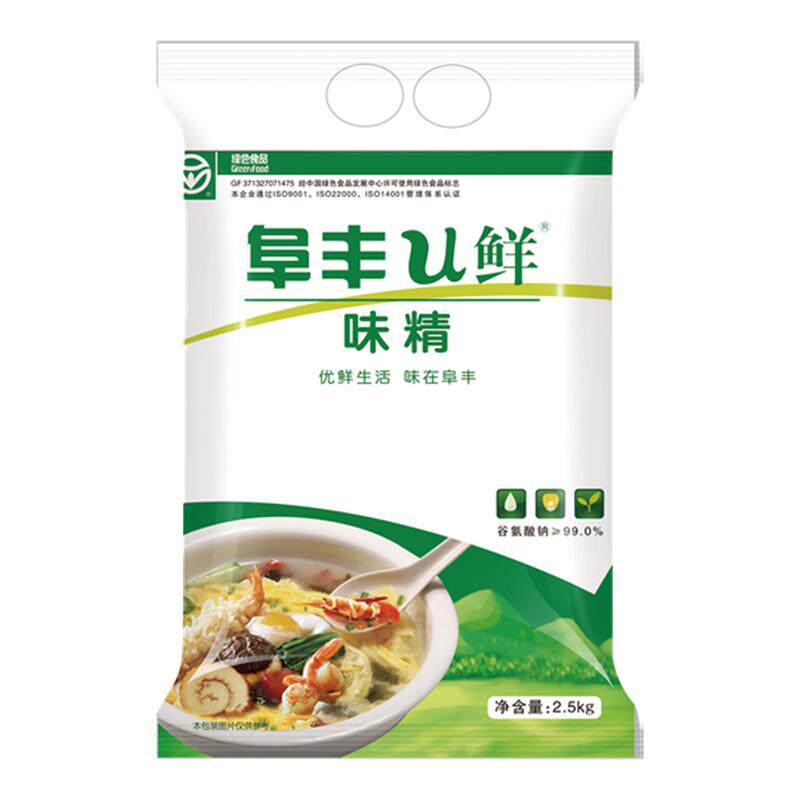 阜丰U鲜纯味精无盐代替鸡精5斤装大包装商用饭店餐饮提鲜细调味料