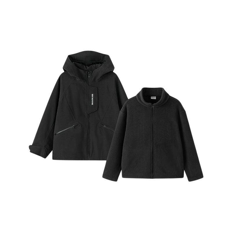 巴拉巴拉男童冲锋衣儿童外套三合一防水软壳衣2026春装新款童装潮