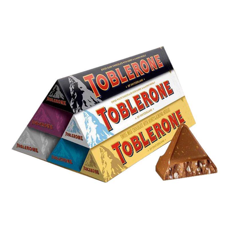 Toblerone瑞士进口三角巧克力100g蜂蜜葡萄牛奶黑巧白巧零食网红