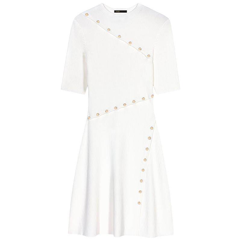 Maje秋冬女装高知风穿搭法式时尚气质圆领短款修身收腰针织连衣裙