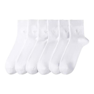 白色袜子七匹狼纯棉防臭男士