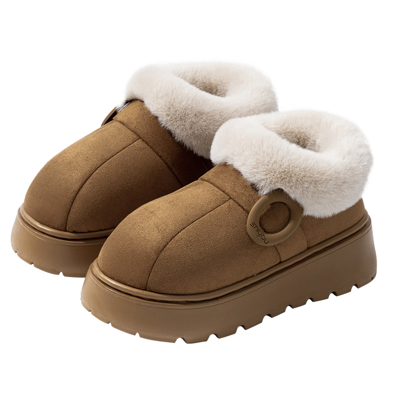 十一步毛绒棉拖鞋女2025冬季新款