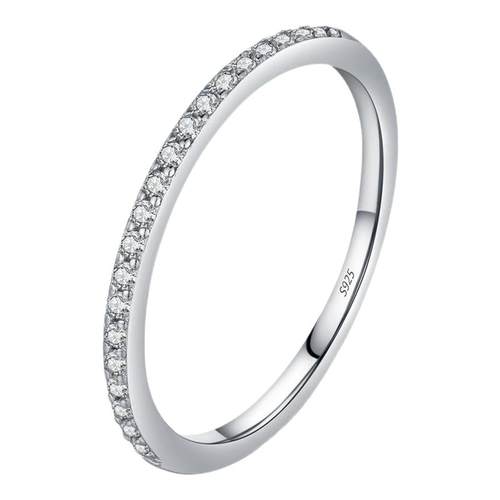 摩典S925纯银闪耀排钻网红戒指女