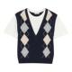 针织衫 季 女装 菱格纹假两件短袖 末7折SANDRO博主同款 2025秋冬新款