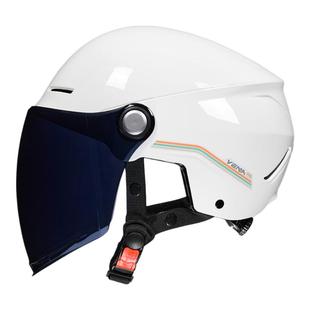 野马3C认证电动摩托车头盔男女士电瓶车安全帽四季 防晒轻便新国标