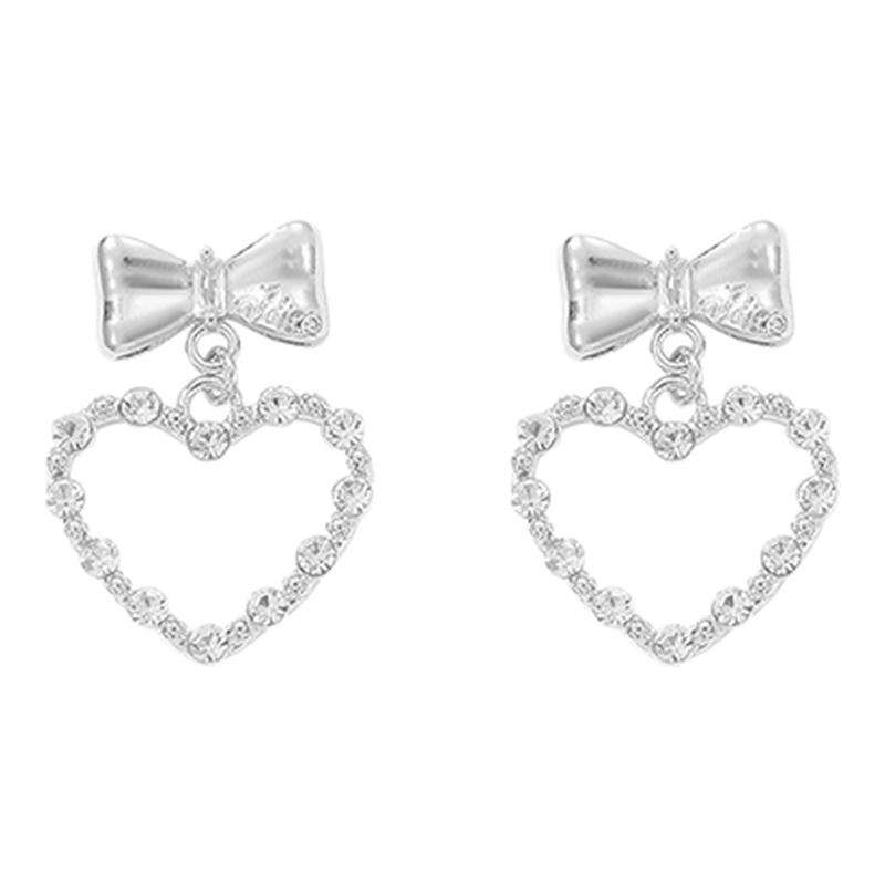 蝴蝶结爱心耳环女轻奢