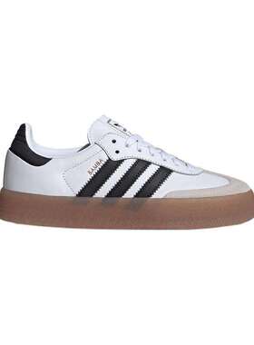 adidas阿迪达斯复古T头鞋三叶草SAMBAE白色厚底德训女板鞋JI1349