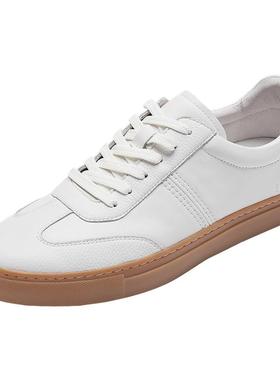 莱尔斯丹休闲队长2025夏新款圆头时尚百搭真皮小白板鞋男80601