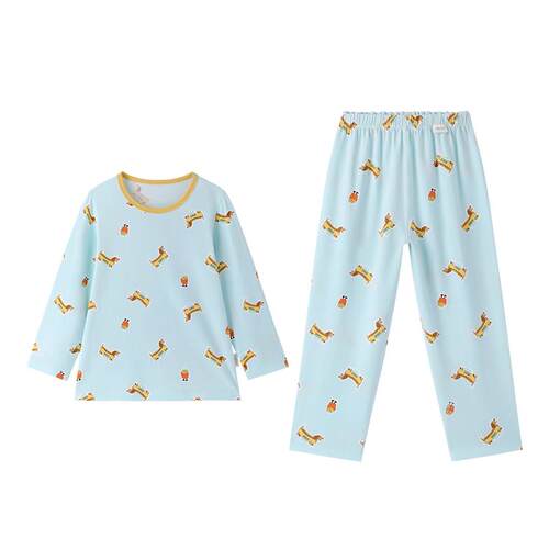 全棉时代儿童抗菌针织睡衣家居服