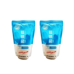 中盐白玉兰低钠食用盐巴400克家庭健康加碘调味品立袋家用精制