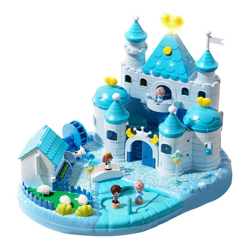 磁力城堡女孩过家家玩具冰雪公主娃娃屋2025火爆玩具声光生日礼物