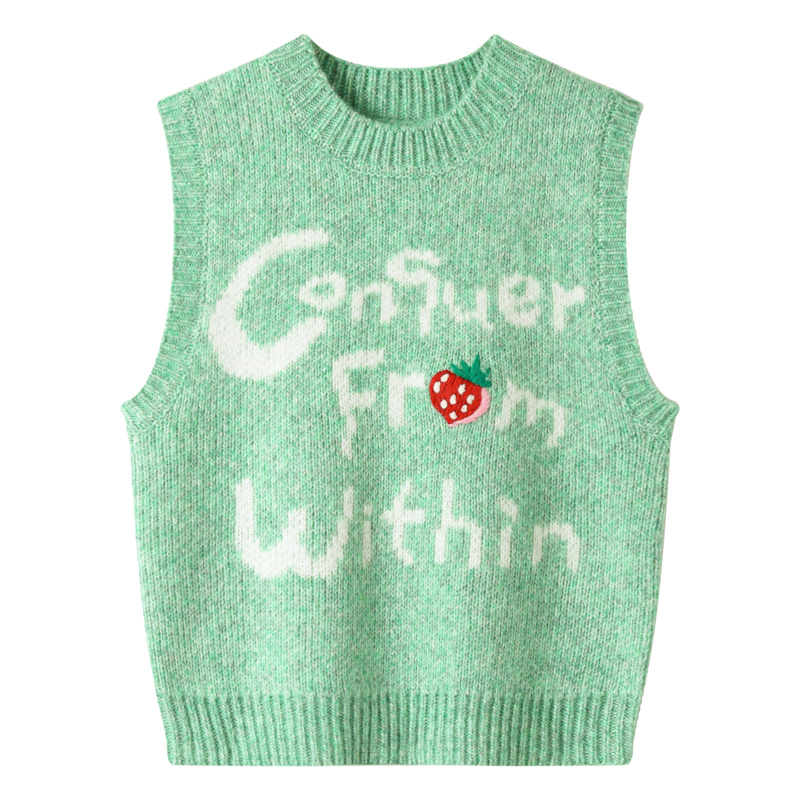 【奥莱清仓】安奈儿童装男女童针织背心毛衣可爱休闲宽松保暖