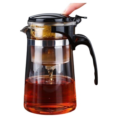 批发玻璃飘逸杯泡茶壶一键过滤