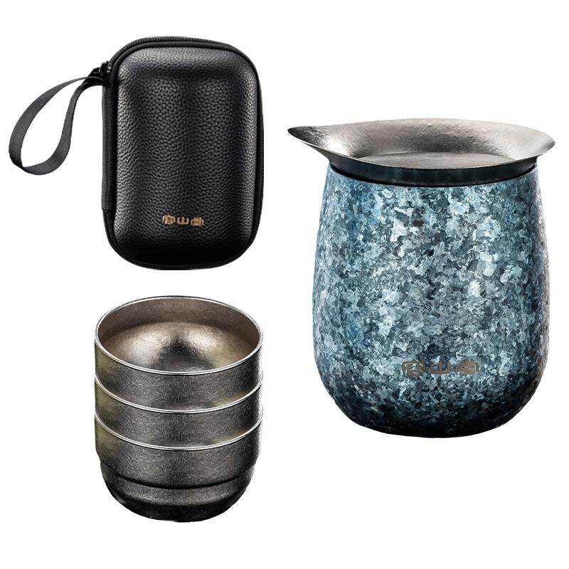 容山堂一人独饮小茶具纯钛旅行茶具套装便携式快客杯户外露营茶具