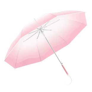 漸變色透明傘自動雨傘長柄大號加大加固加厚女高顏值女生網(wǎng)紅學生