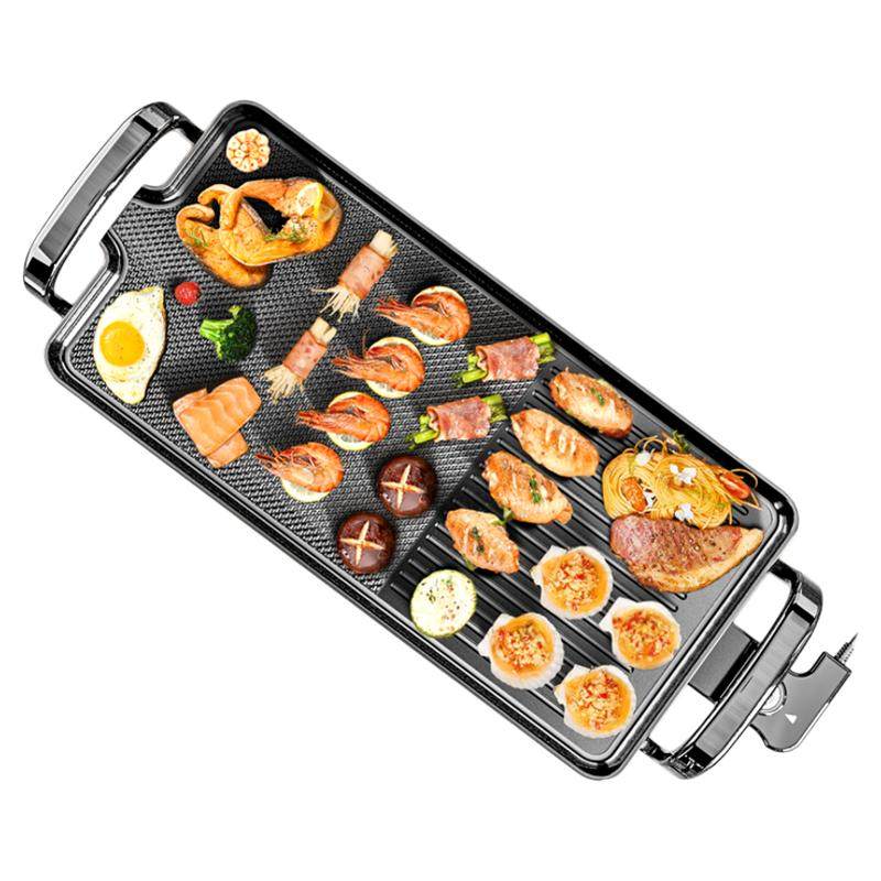 奥克斯新款电烤盘家用烤肉盘韩式煎锅无烟不粘烤肉多功能一体烙锅