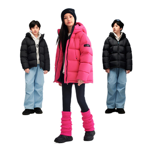 羽絨衣男女童2025冬季 水孩兒童裝 新品 鵝絨服 親子厚外套面包服