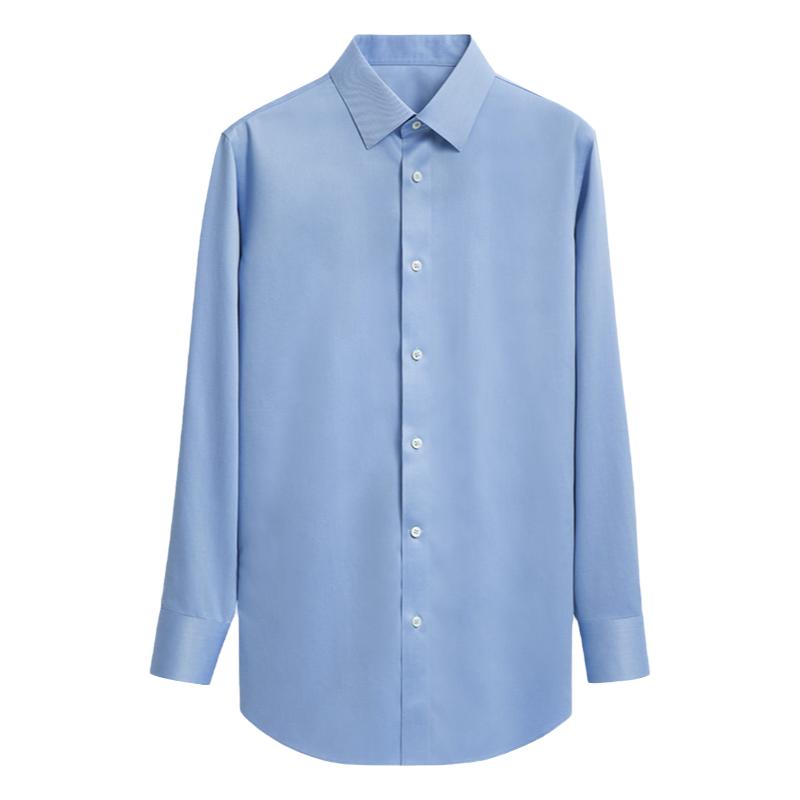 衬衫老罗100支双股DP免烫衬衫男