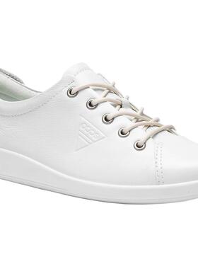 ECCO爱步女鞋2025秋季平底单鞋透气舒适小白鞋柔酷206503 206513