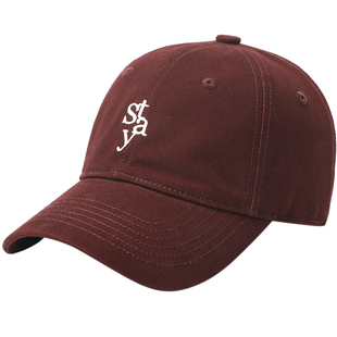 畹町磨毛棒球帽女纯色刺绣字母软顶情侣帽复古休闲弯檐鸭舌帽子男