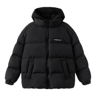 巴拉巴拉儿童羽绒服男童连帽外套假两件黑色上衣2025冬装新款童装